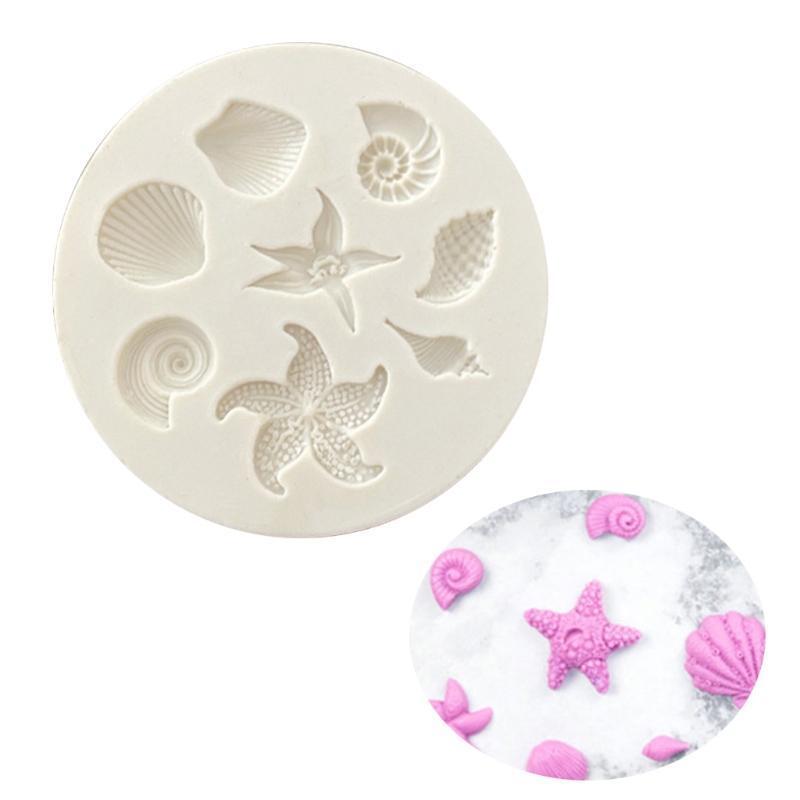 DIY Sea Creatures Conch Shell Fondant Cake Candy Decorating Tools Silicone Mold