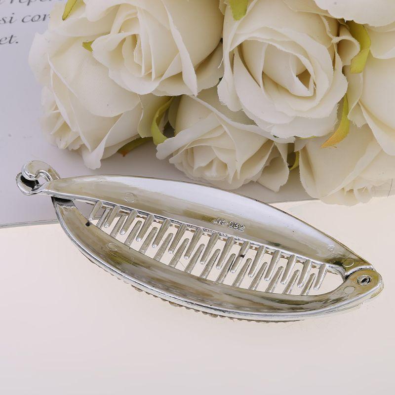2Pcs Shiny Crystal Hair Claw Banana Clip Fish Shape Barrettes Hairpins For Women