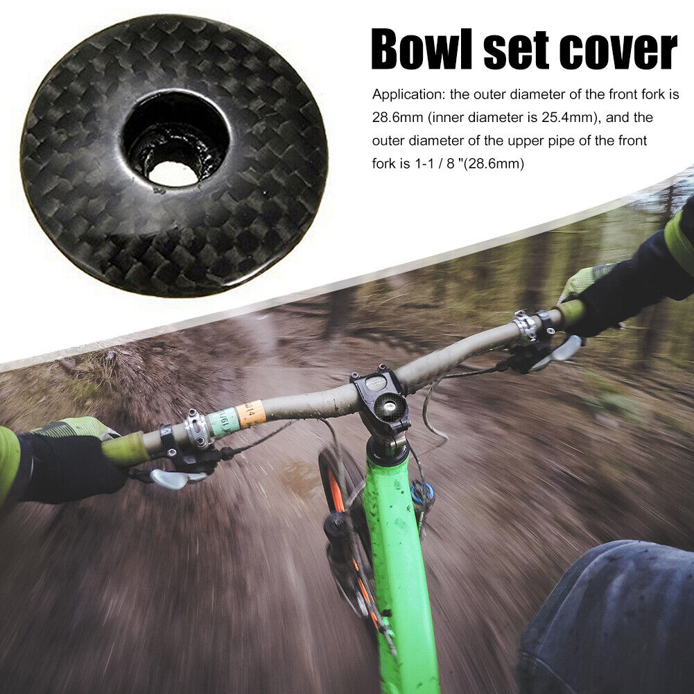 Bicycle Headset Stem Top Cap Carbon Fiber Fork 1 1/8 inch MTB Cover Bolts
