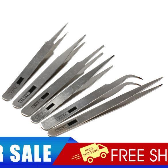 6pcs Industrial Tweezer Maintenance Repair Tool Kit TS10-15#JT1