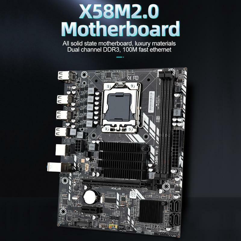 X58M 2.0 Motherboard CPU LGA 1366 PCI-E 16X 32GB 2 X DDR3 Memory Slot NVME M.2