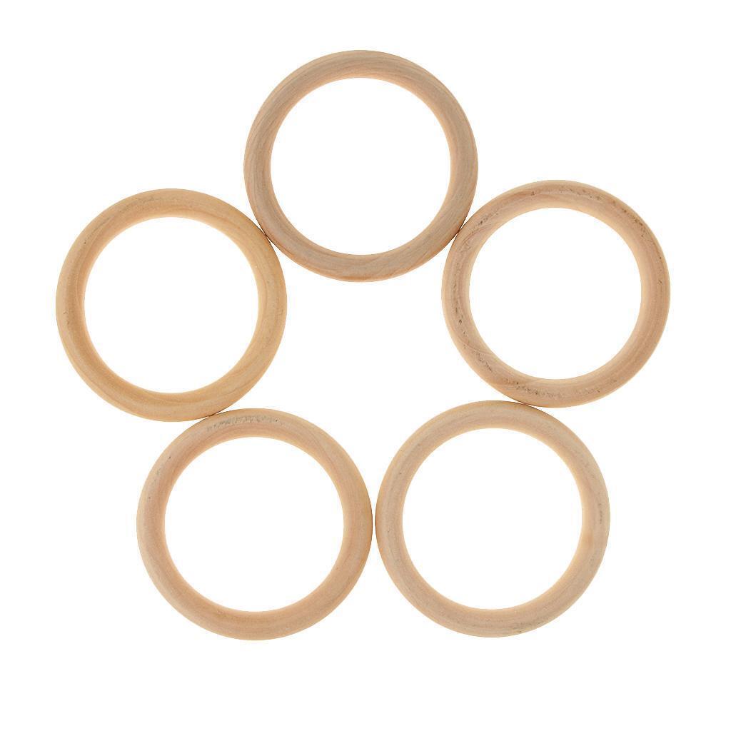 20Pcs DIY Jewelry Making Wooden Teething Ring for DIY Crafts Decoration 80mm