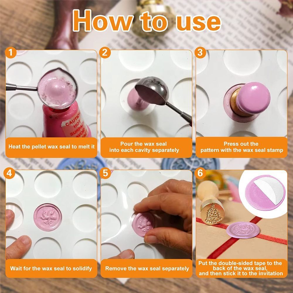 Casting Scrapbooking Silicone Mat 24-Cavity Wax Sealing Mat for Wax Seal Stamp