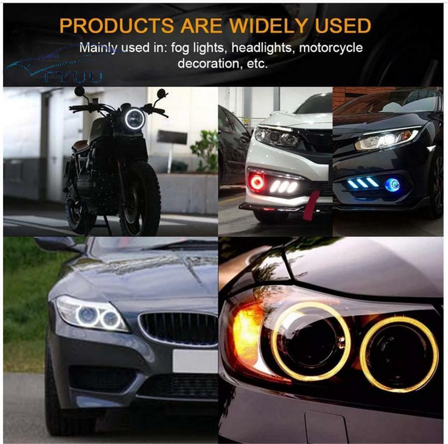 Pair 95mm 12V-24V APP Control RGB LED Angel Eyes Light Waterproof Decor Lights