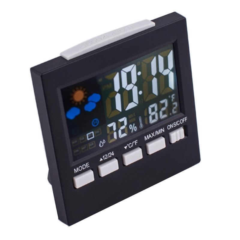 Led Digital Temperature and Humidity Display Clock Color Screen Weather