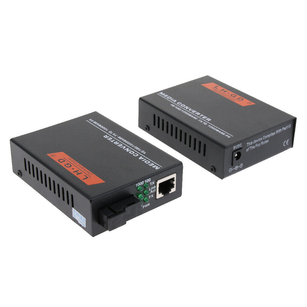 2x  External Ethernet Media Converter Single   Fiber