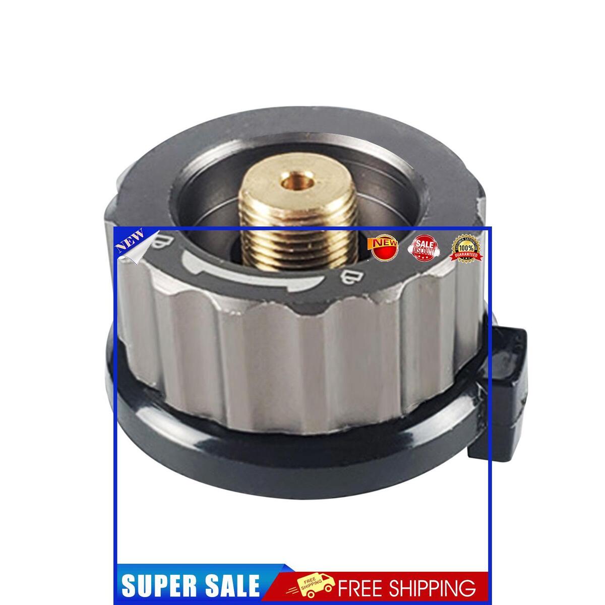 Black Camping Stove Adapter Gas Adapter Converter & Auto-Closer Function