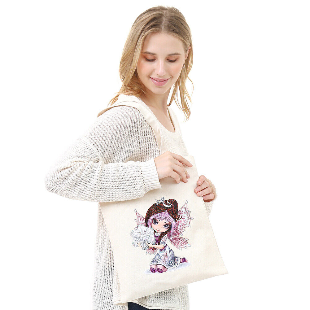 DIY Girl Diamond Painting Shopping Tote Bags Mosaic Kit Art Drawing (BB017)