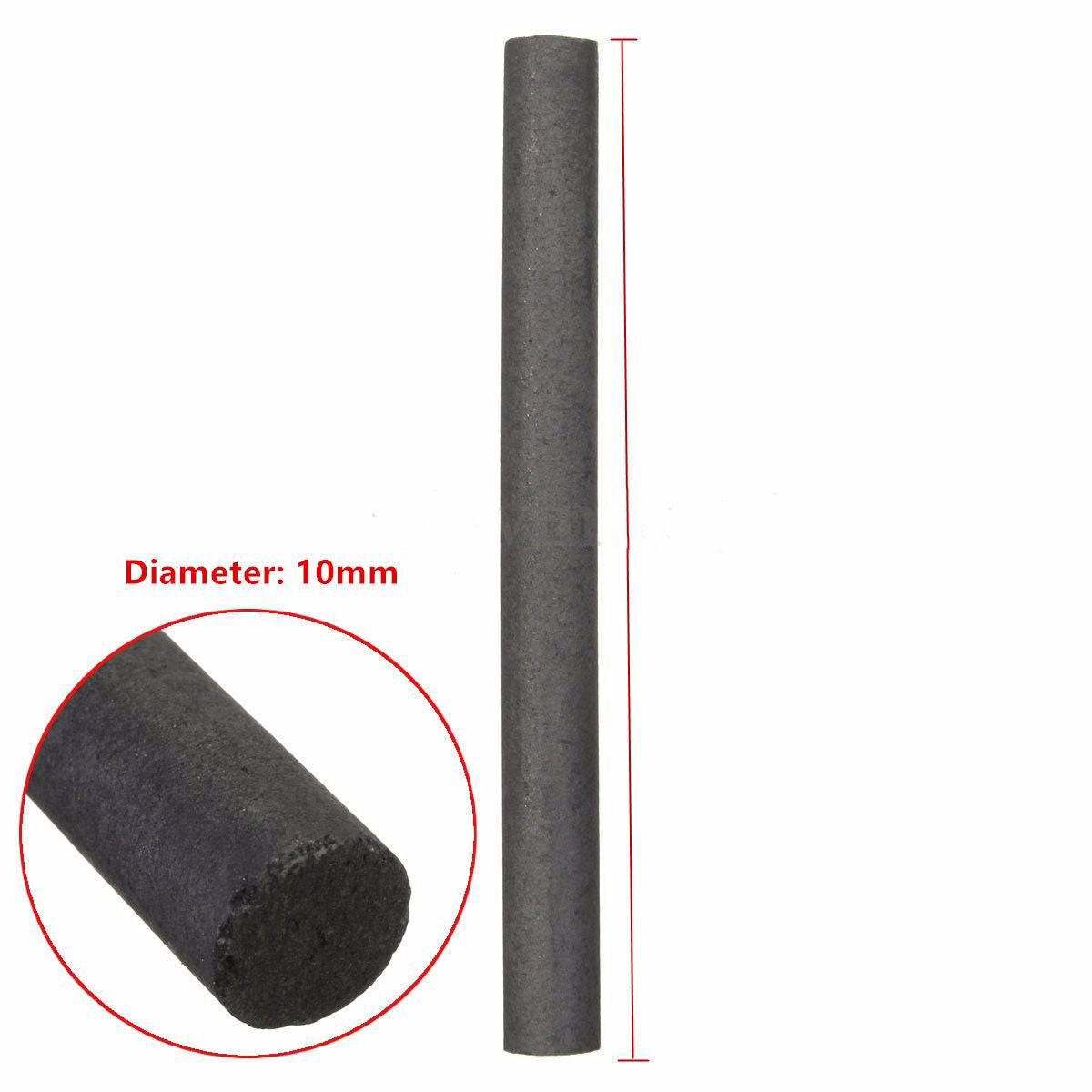 5Pcs 99.99% Length 100mm Diameter 10mm Graphite Electrode Cylinder Rod Black