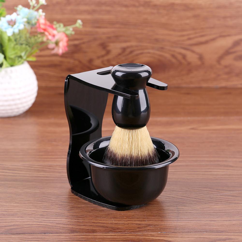 3 in 1 Shaving Soap Bowl+Shaving Brush+Shaving Stand Bristle Hair Shaver