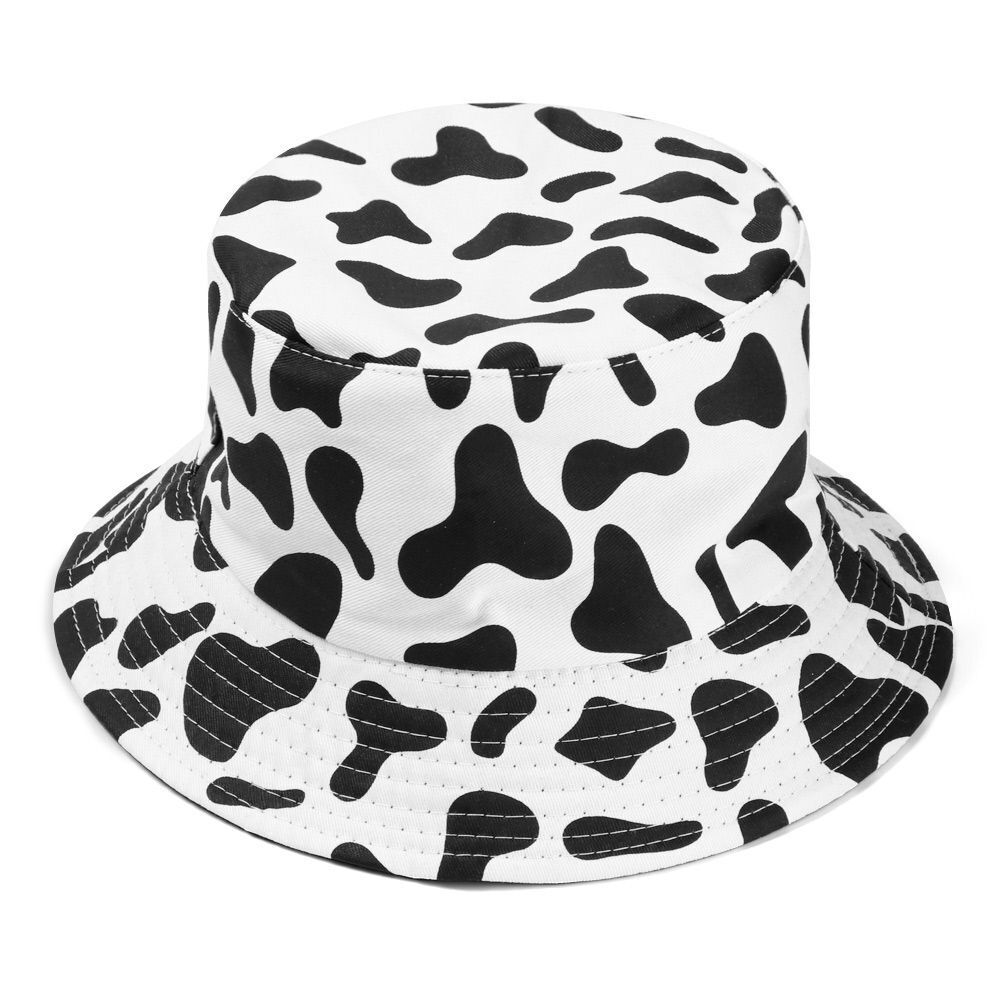 Sun Festival Cow Print Pattern Bucket Hat Summer Hats Fisherman's Caps Cotton