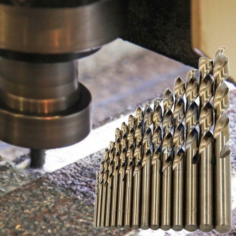 15Pcs 1.5mm-10mm Cobalt High Speed Steel Twist Drill Bits M35 Steel Punch Tools