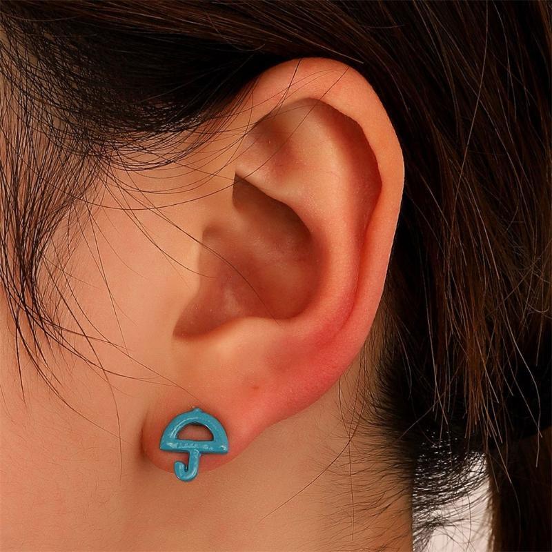 Simple Color Geometric Earrings Set Sweet and Fun Small Fresh Fashion Earrings