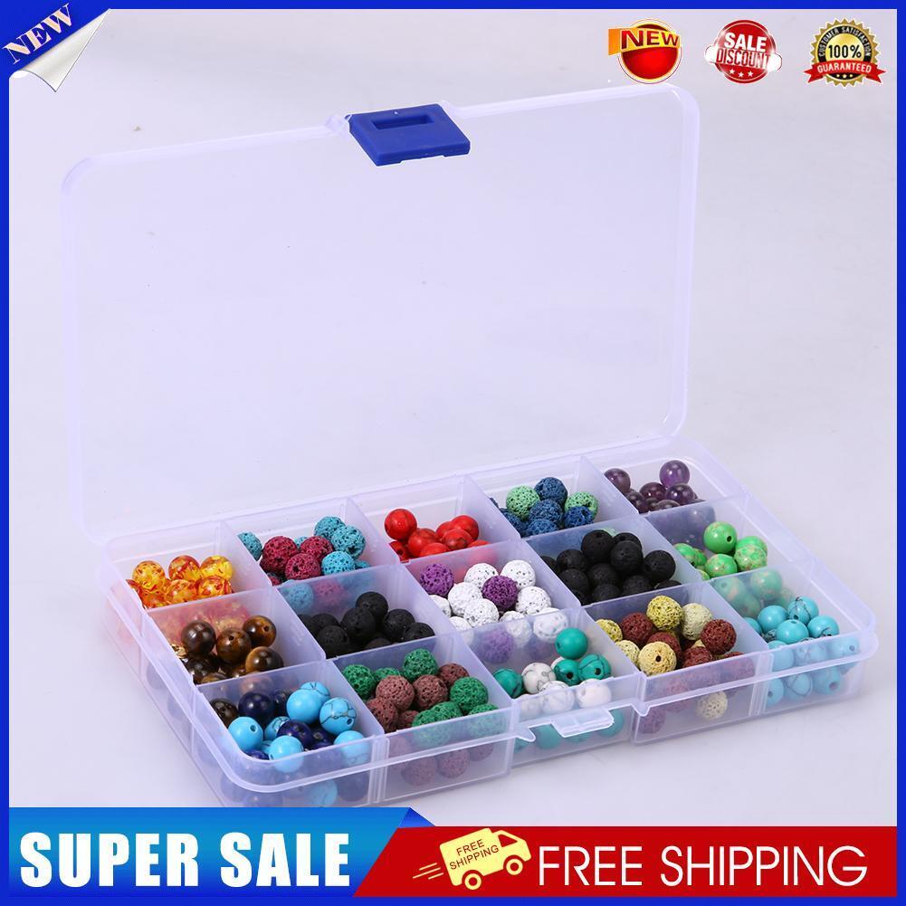 410pcs Colorful Chakra Beads Lava Rock Stones with Box for Jewelry DIY