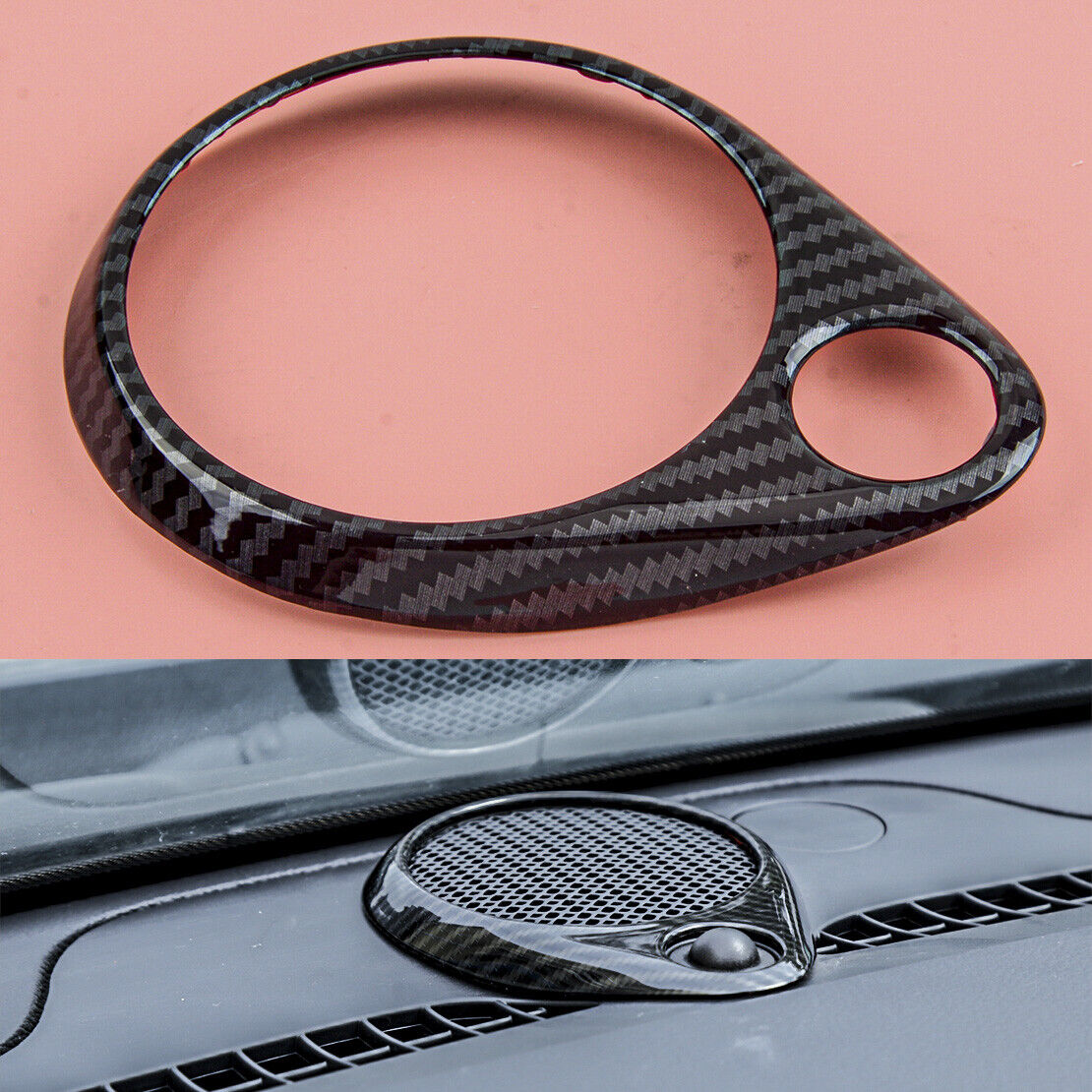 Carbon Fiber Style Dashboard Horn Cover Trim Fit For Dodge Durango 2011-2021
