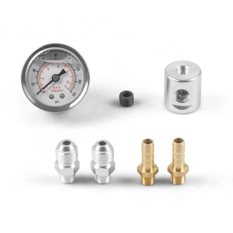 Truck Fuel Pressure Gauge Liquid 0-100 psi 0-160psi Oil Pressure Gauge 1/8" NPT
