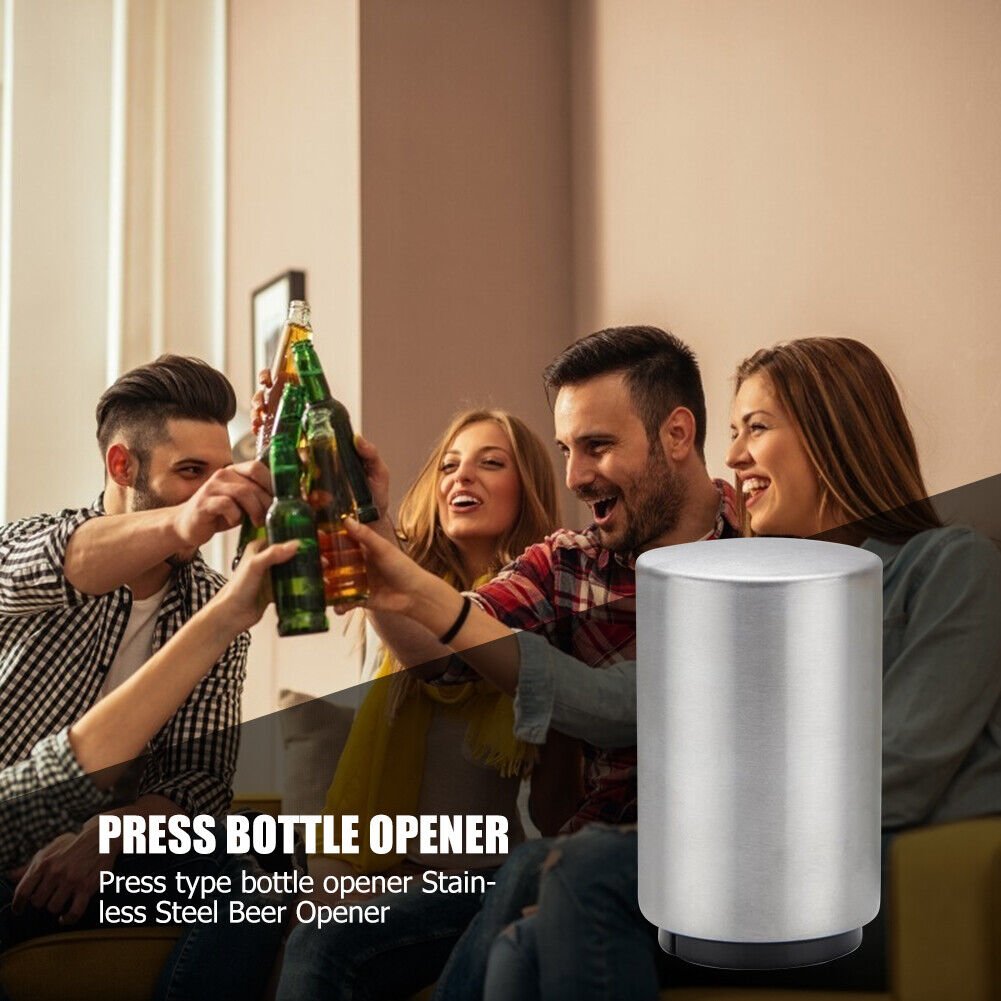 Automatic Stainless Steel Beer Bottle Opener Magnet Juice Drink Cap Opener
