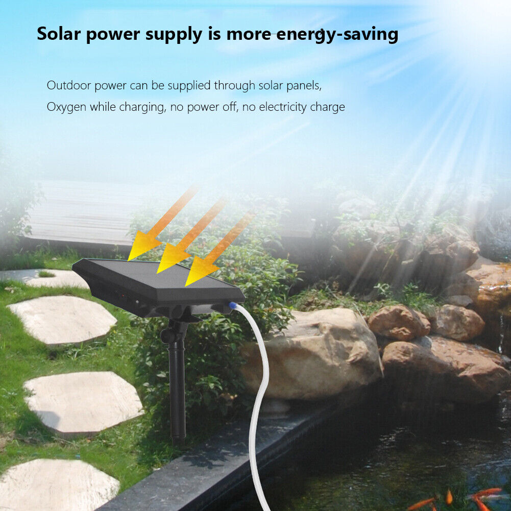 Energy-Saving Solar Air Pump Oxygenator Fish Tank Aquarium Oxygen Aerator