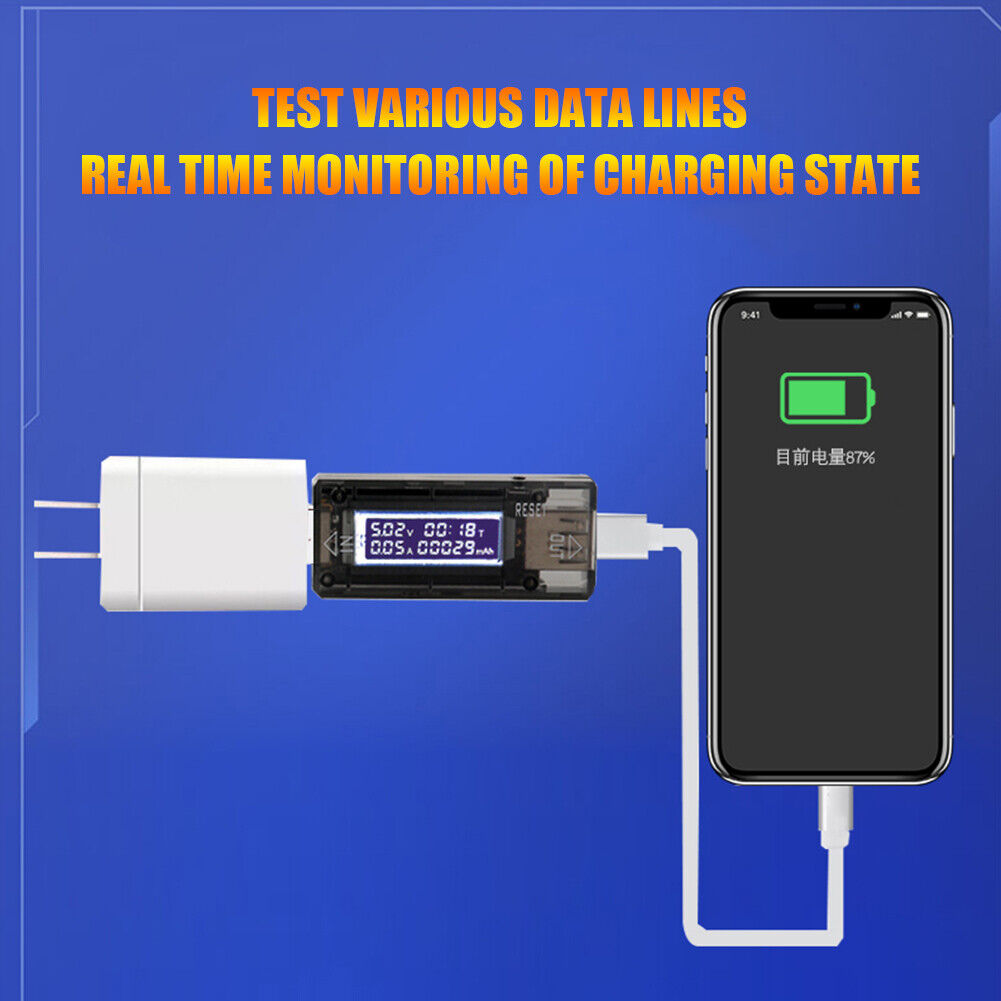 USB Tester 3.2-10V 0-3A DC Digital Volt Amp Meter Tester Charger Indicator