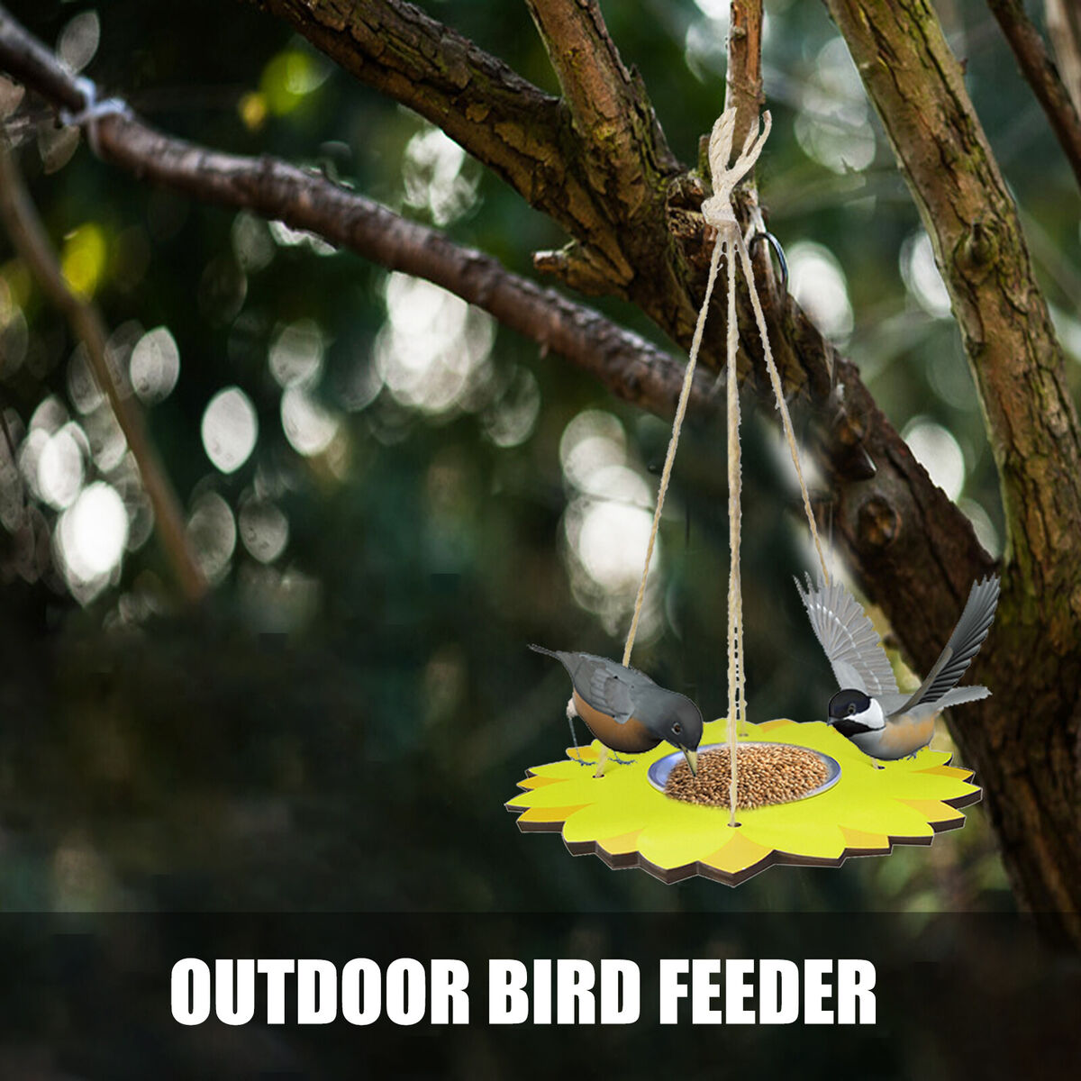 Bird Feeders for Outside - Hanging Platform Bird Feeder Seed Tray Plate