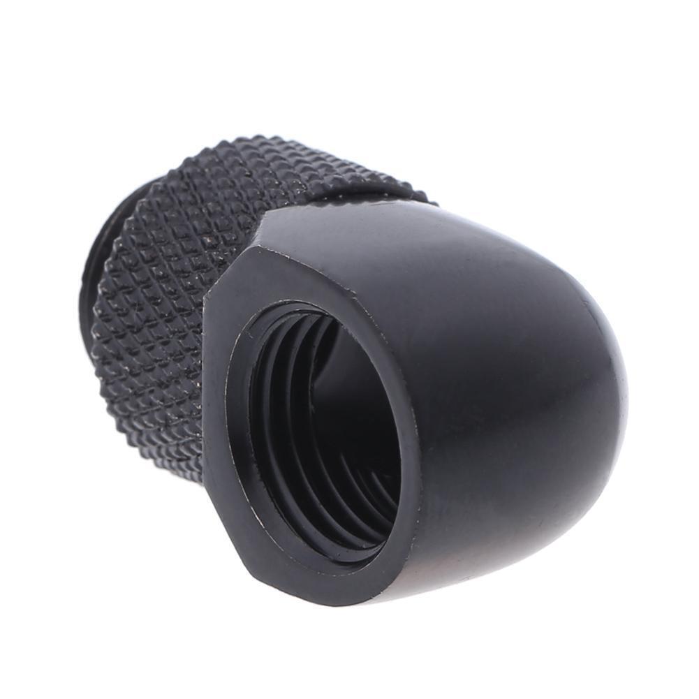 G1/4 Inner Outer Dual Thread 90 Degree Rotary Water Tube Connector(Black)