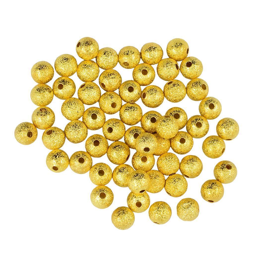 50 Pieces Brass Seamless Round Spacer Beads for Jewelry Making DIY Craft