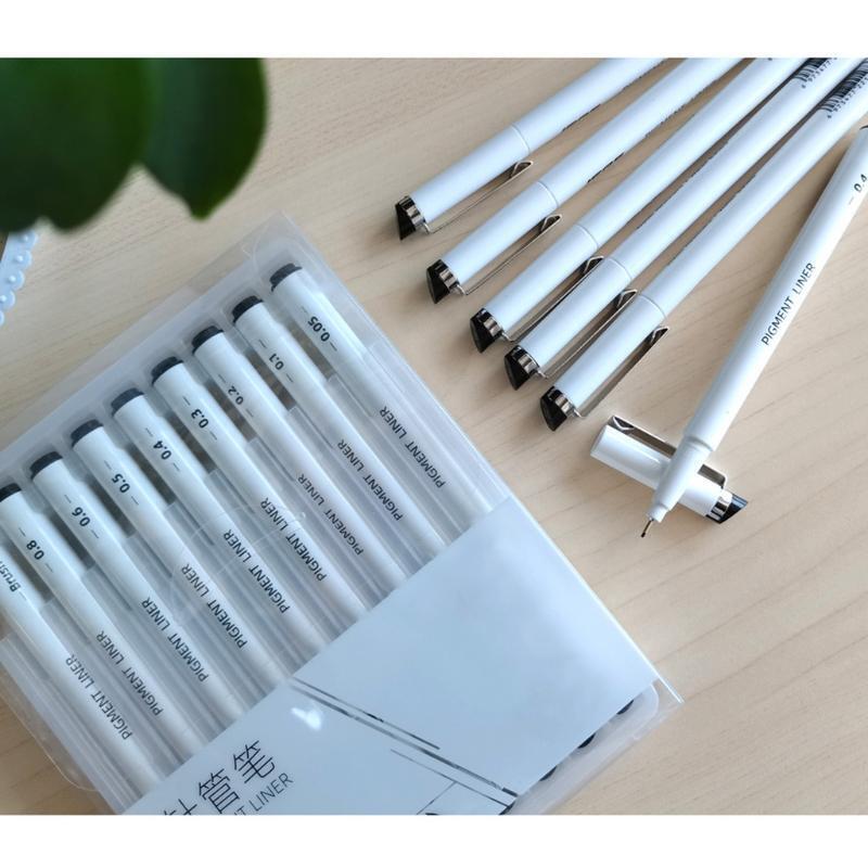Pack of 9 Pcs Multi-purpose Balck Liner Pens Kit DIY Graffiti Fineliner Pens Set