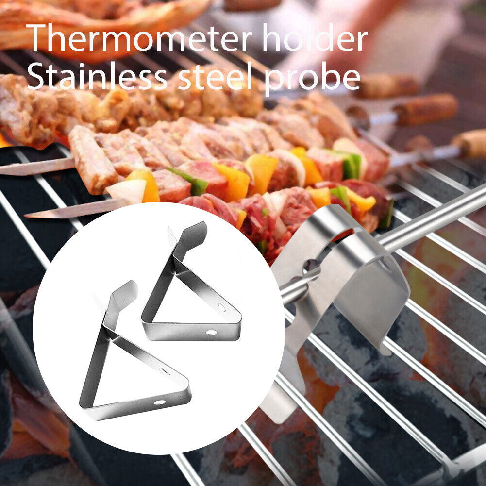 Thermometer Holdder Stainless Steel BBQ Probe Clamp Holder for Oven Grill