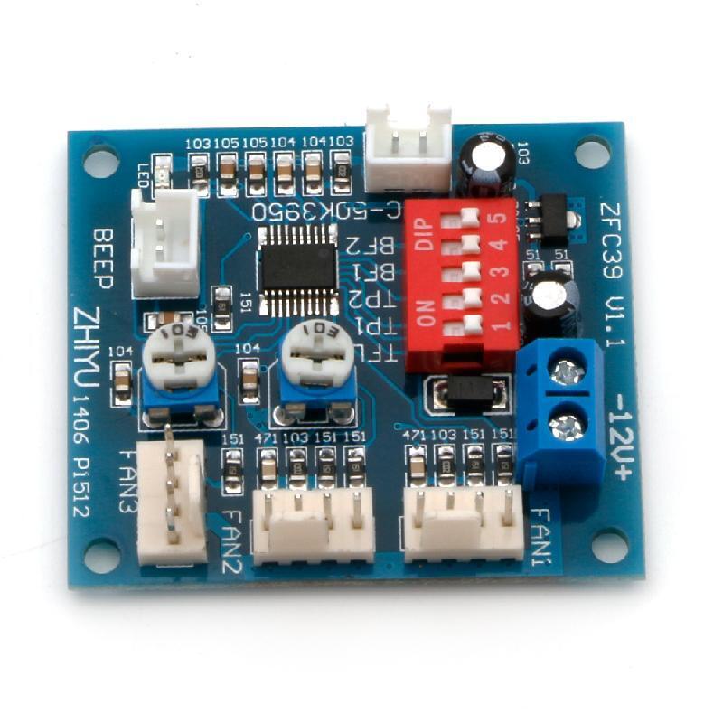 PWM 12V CPU PC Fan Temperature Control Speed Controller Module High-Temp Alarm