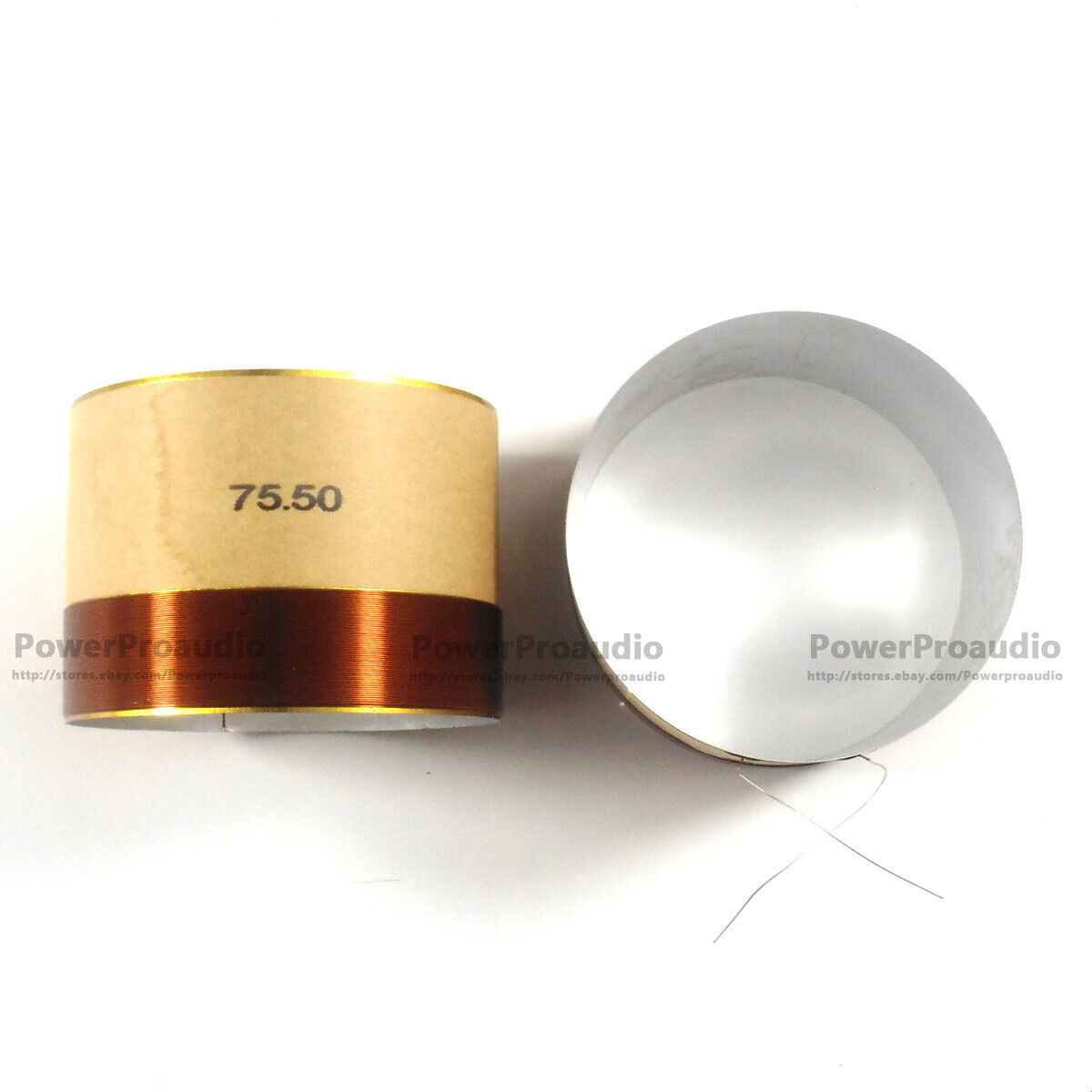 2pcs (1pair) 75.5mm White aluminum Bass voice coil Pure copper Round wire 8ohm