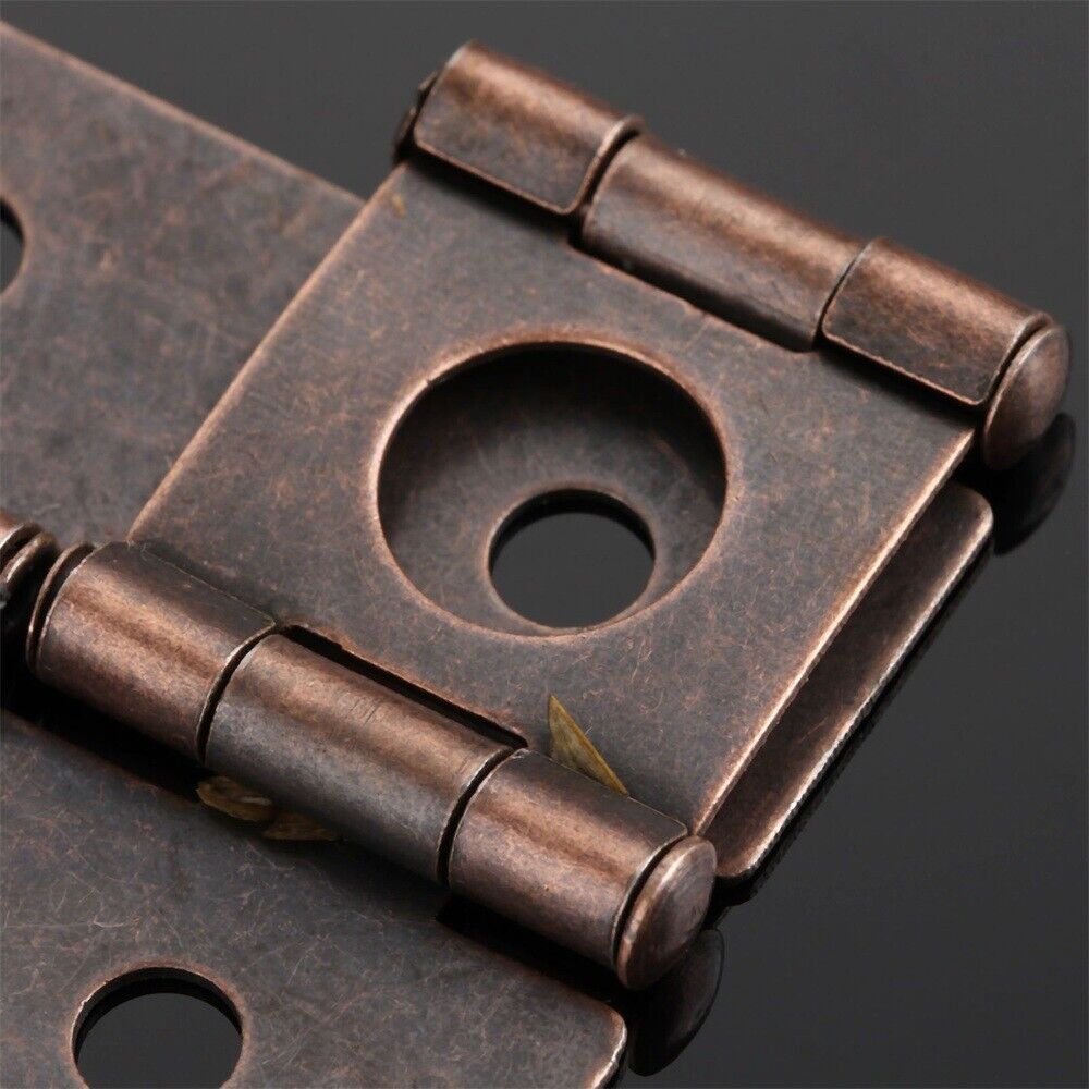 Durable 2pcs Metal Hinge Cabinet Cupboard Wood Decorative Box Door Hinge 45*42mm