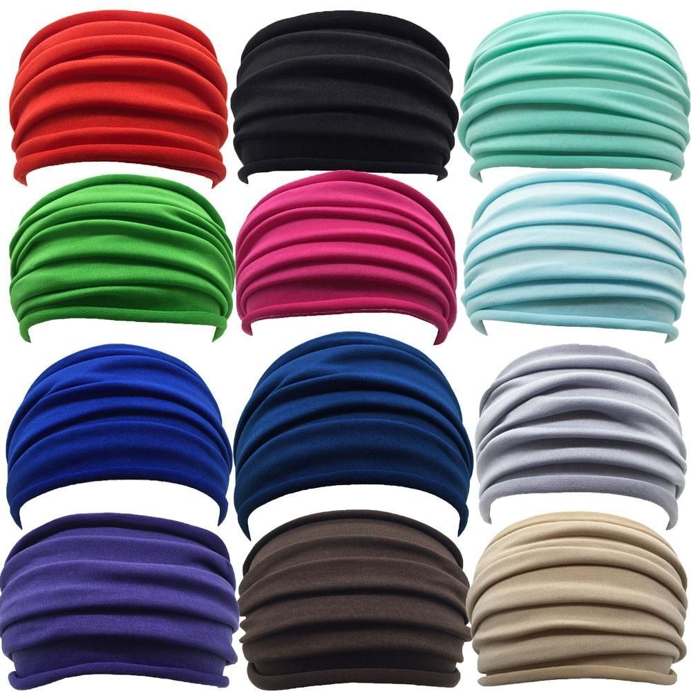 Hair Band Fold Yoga Hairband Turban Running Headwrap Wide Sports Headband