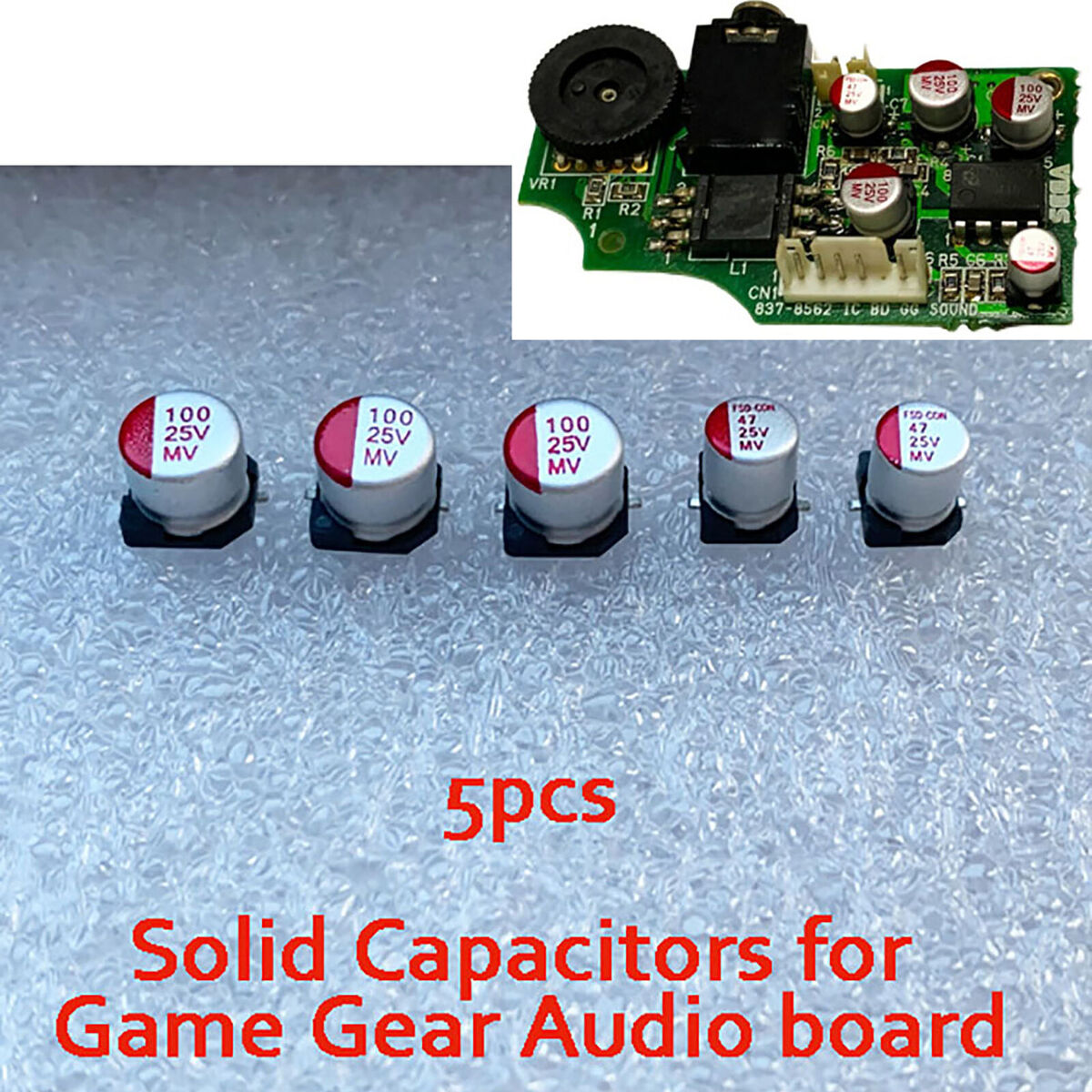 5PCS/Set Solid Capacitors Replacement for Sega Game Gear Audio Board Accessories