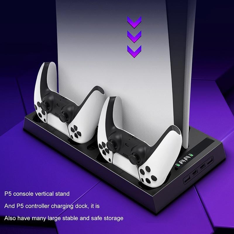 for PS5 Digital Edition Vertical Cooling Stand Controller Charger Headset Holder