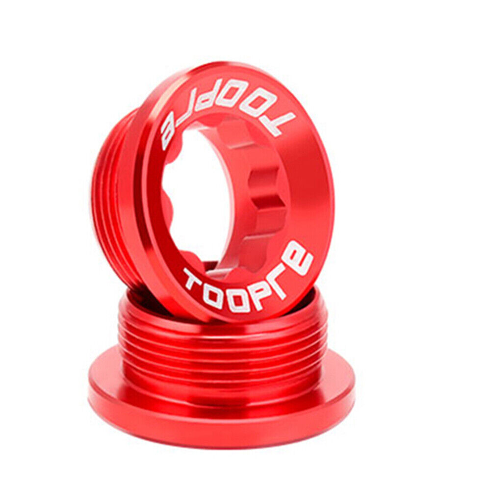 TOOPRE MTB Bike Crank Cover Screws Cap CNC M20x8mm BB Fixing Bolt (Red)
