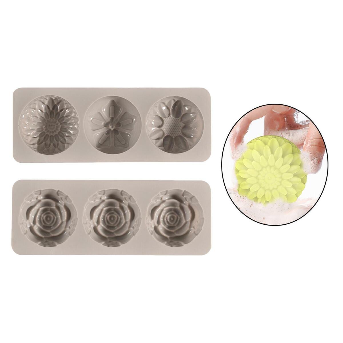 2x Flower Shaped Silicone Mold Handcraft Casting Storage Box DIY Making Tool