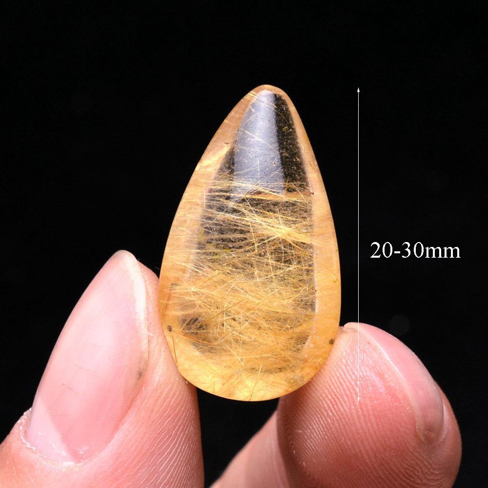 Pendant Healing Stone Rutilated Quartz Yellow Hairstone Natural Hair Crystal