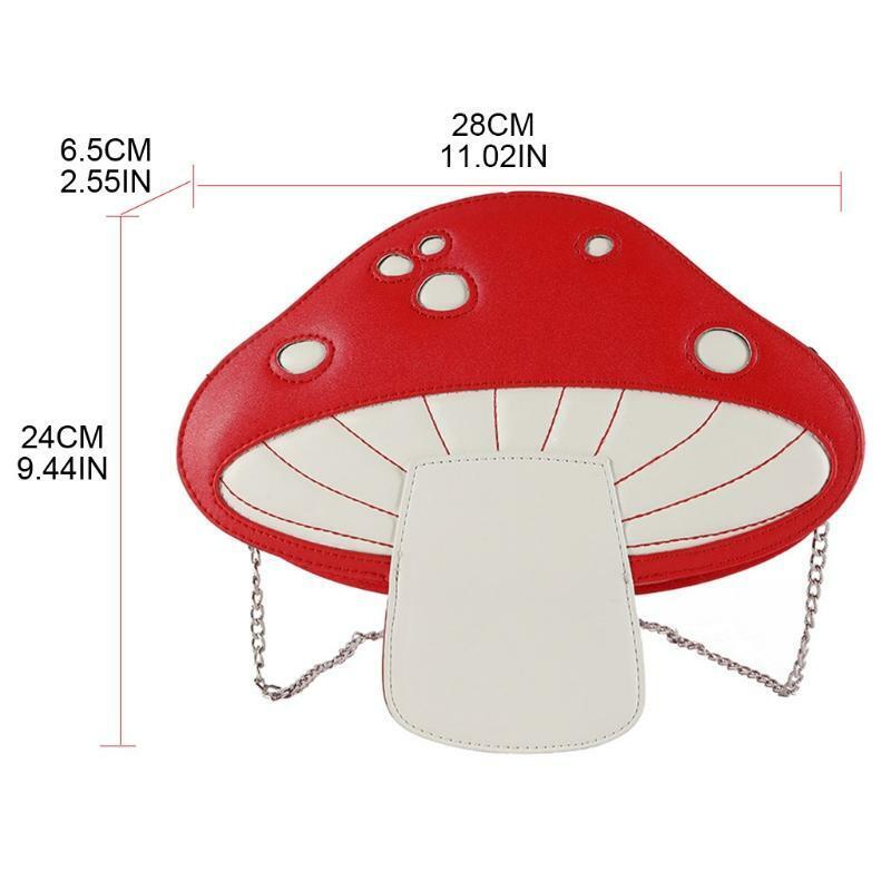 Women Mushroom Shape PU Leather Shoulder Crossbody Bag Tote Chain Satchel Purse