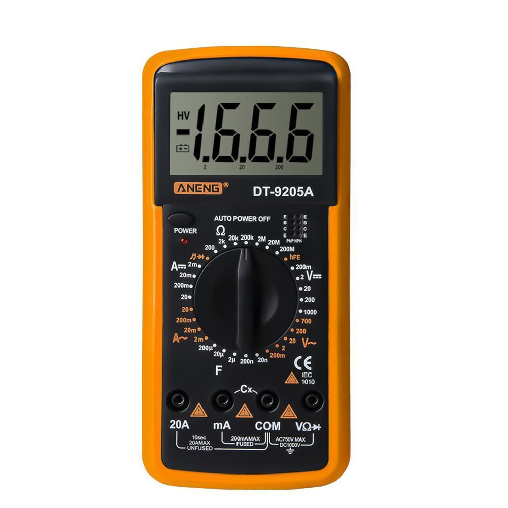 ANENG DT-9205A Digital Voltmeter Current Voltage Resistance Tester (Yellow)