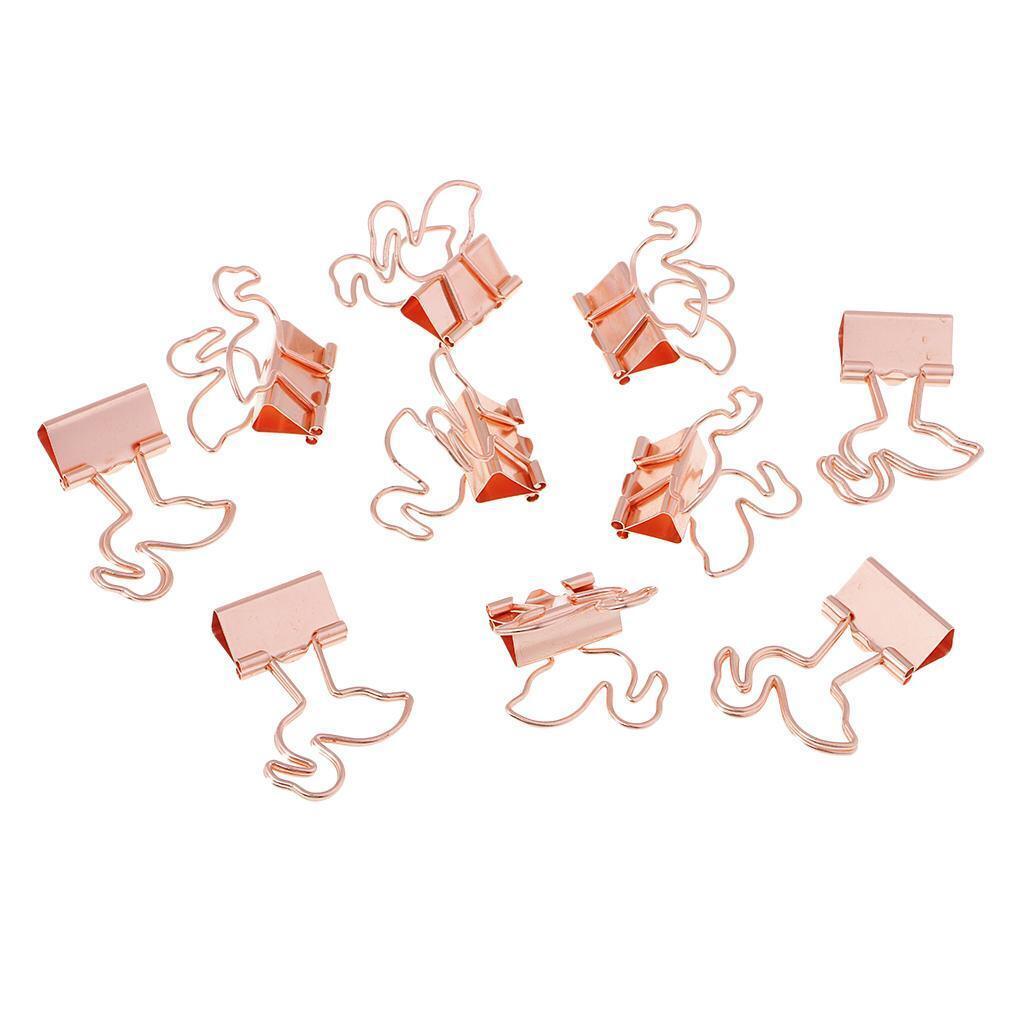 10 Pieces Cute Flamingo Metal Foldback Binder Clips Stationary Paper Clips