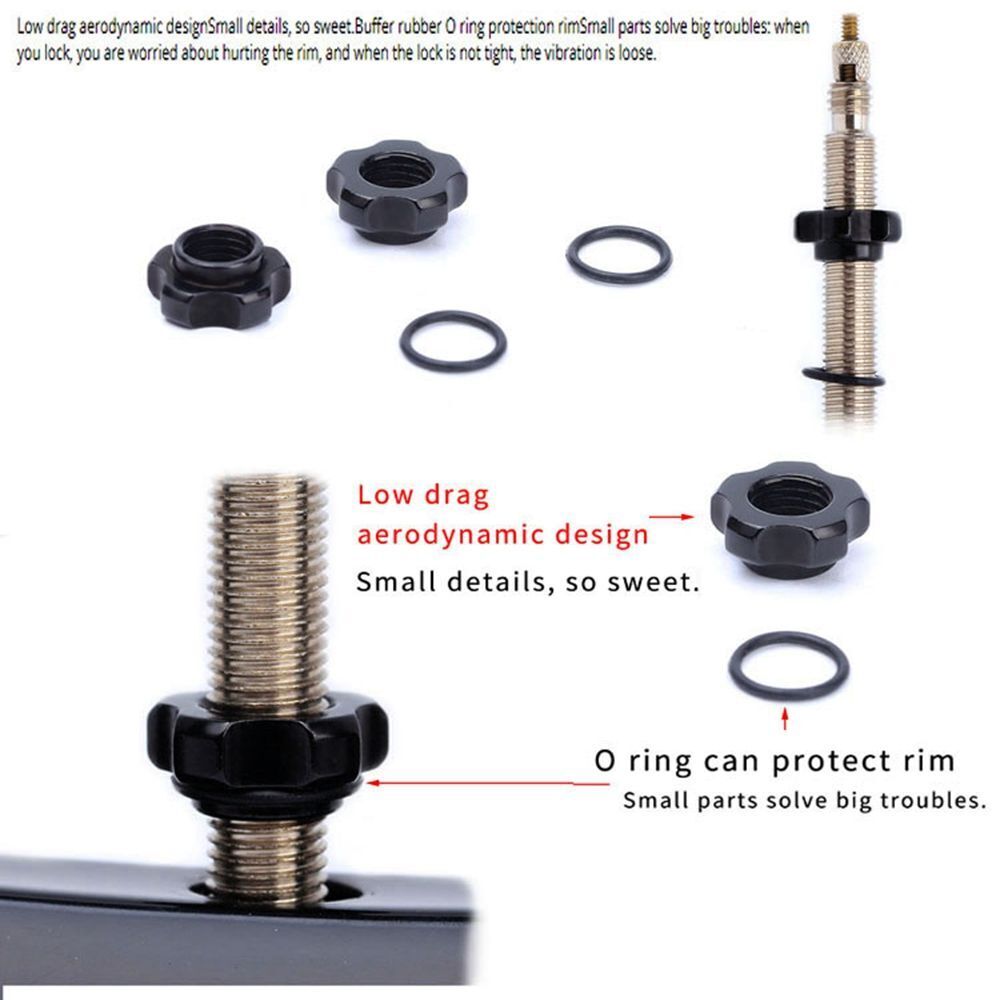 Tubeless with Install Wrench Presta Valve Nut Tire Valve Cap Tires Nozzle Lock
