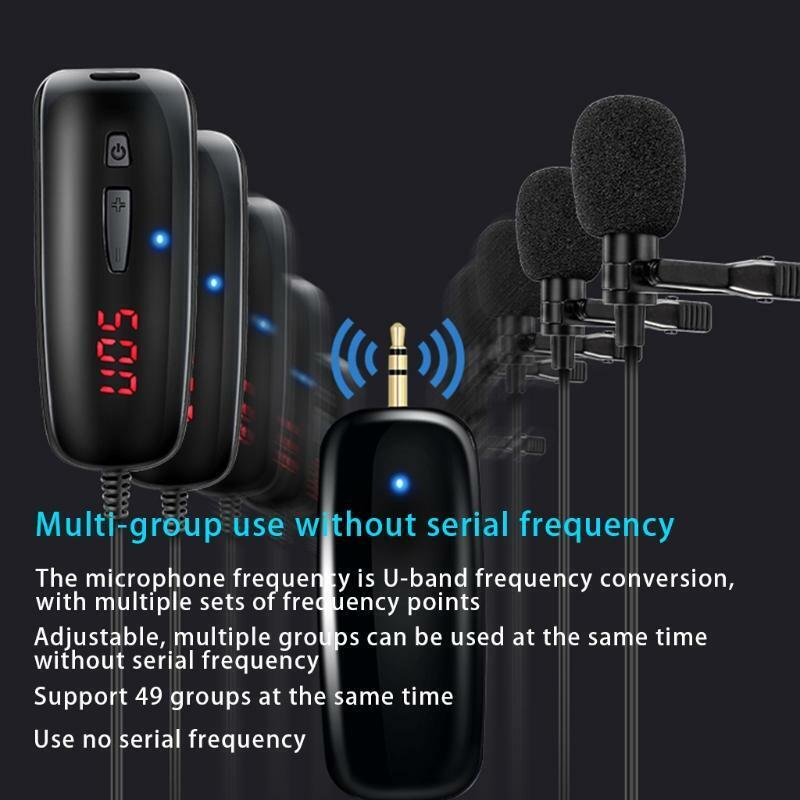 Karaoke Lavalier Wireless Microphone System UHF Automatic Frequency Adjustable