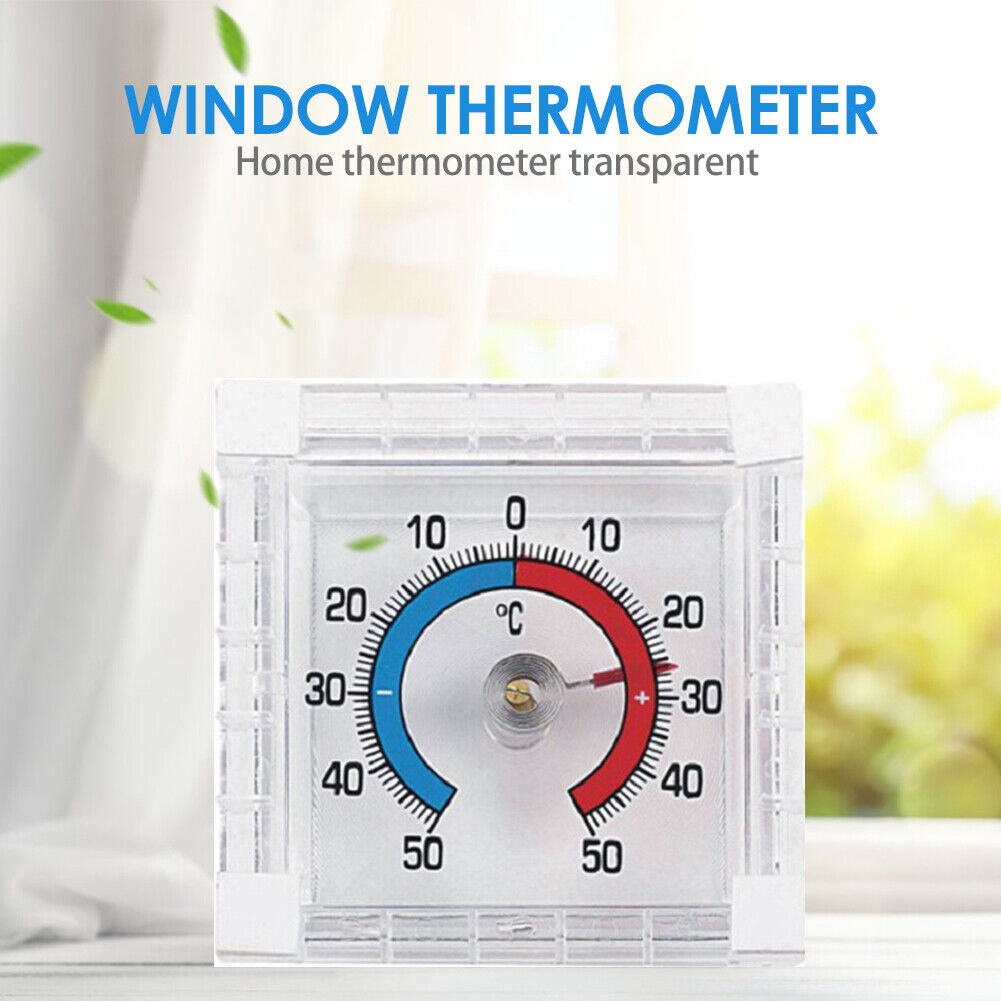 Square Plastic Window Indoor Outdoor Digital Thermometer Temperature Meter