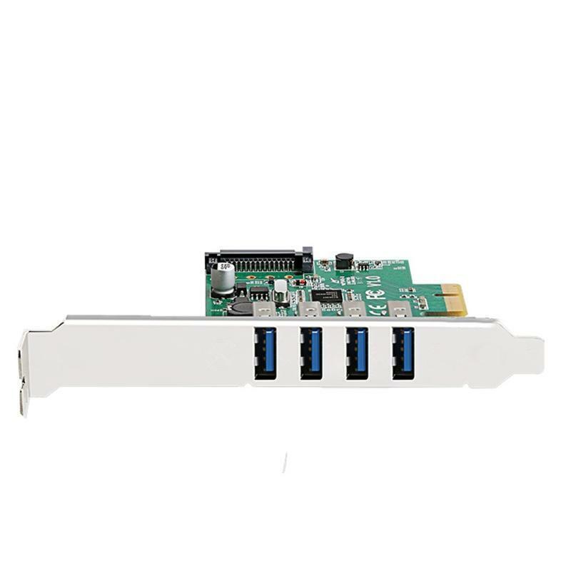 Pci-e To 4-port Usb3.0 Adapter Card Sata Nec Chip for Desktop Drive Free Riser