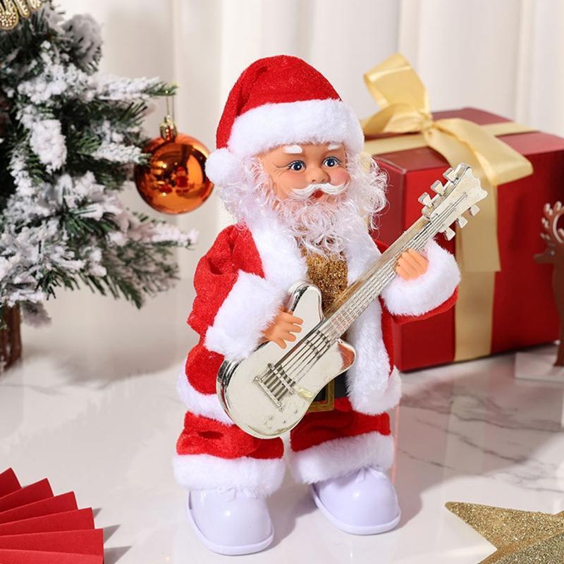 Musical Santa Claus Plays Guitar Electric Music Ornaments Christmas Xmas Gift