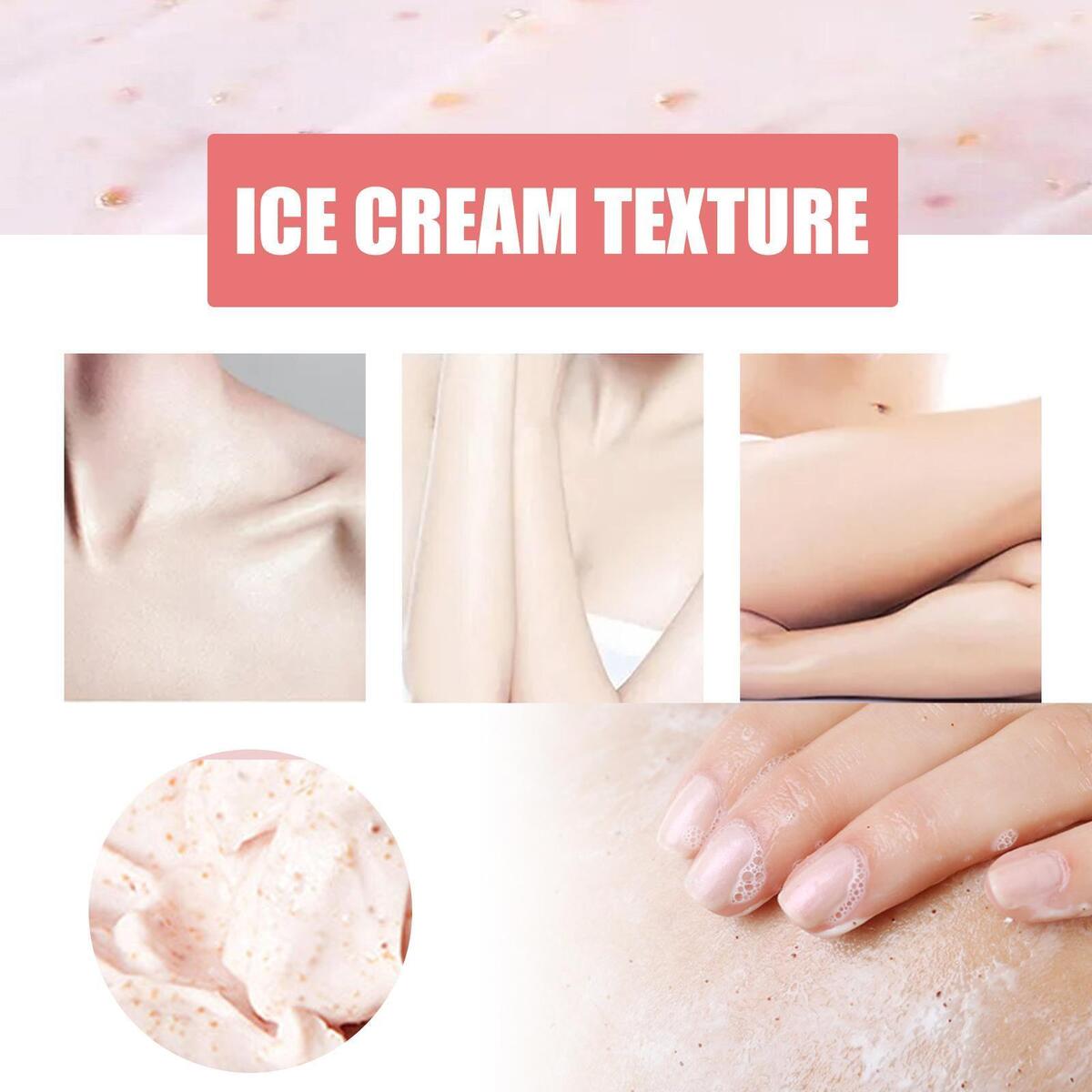 Natural Sugar Peach Clear Body Scrub, 100G Hydrating Gentle Formula Refreshing