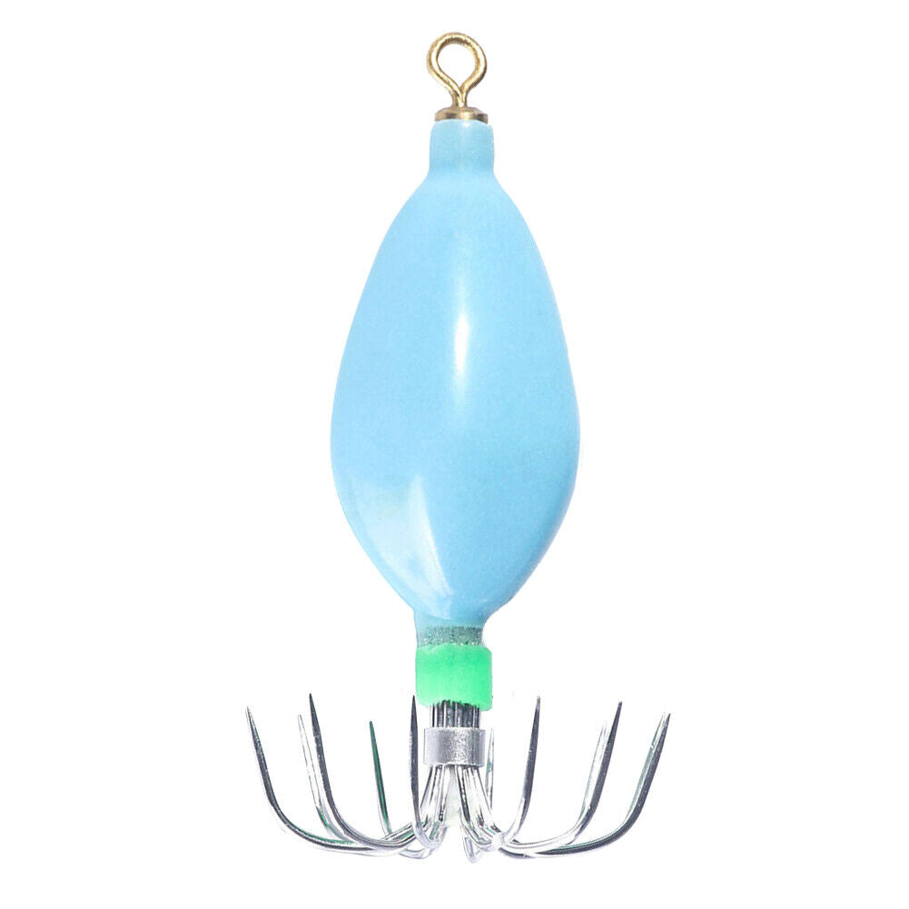 Hard Bait Luminous Squid Jig Hook 50.6g Octopus Fishing Tackle (Sky Blue)