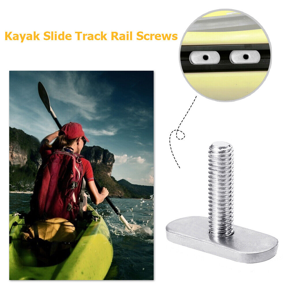 Stainless Steel Slide Track Rail w/Screws Nuts Accessories for Kayak (M5)