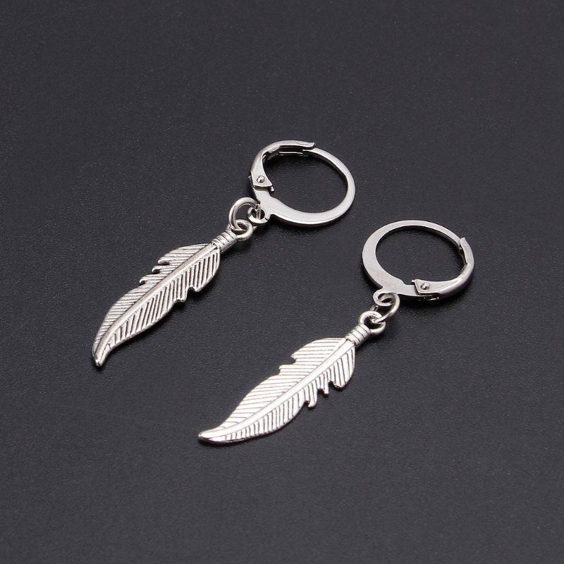 1 Pair Fashion Dangle Earrings Stylish Design Feather Pendant Earring for Party