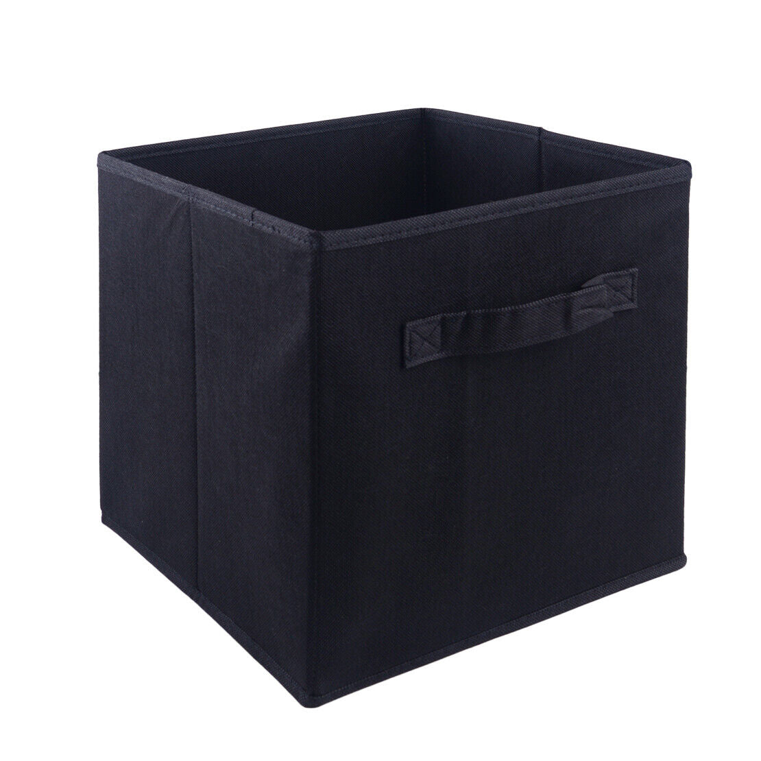 BLACK Square Foldable Fabric Storage Box Collapsible Home Clothes Organizer Li